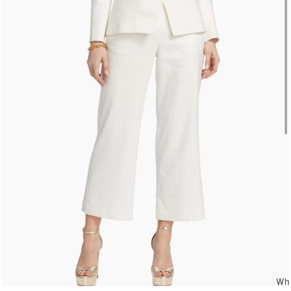 🎁Like New Veronica Beard White Aubrie Linen Trouser Pants- Size 18